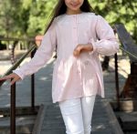 شومیز آستین بلند دخترانه طرح کارینا (8 تا 14 سال) - Image 5