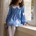 پیراهن آستین بلند دخترانه طرح آنا (3 تا 14)