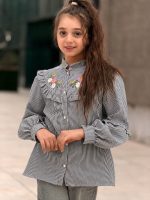 شومیز آستین بلند دخترانه طرح شمیم (10تا16سال) - Image 4