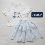 تیشرت دامن دخترانه طرح صدف دریا (2تا10سال) - Image 8
