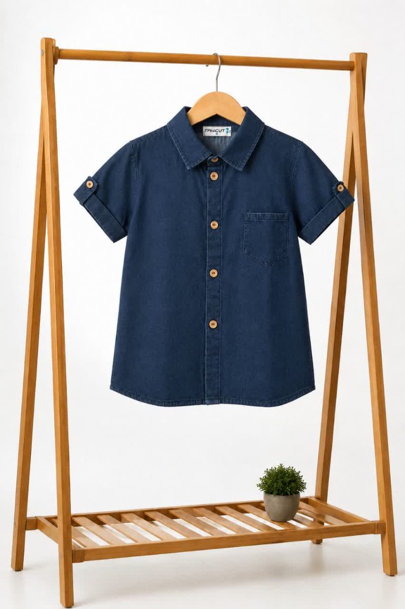 شومیز آستین کوتاه جین نازک پسرانه(2تا12 سال) - Image 4