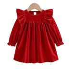 پیراهن مخمل دخترانه طرح حانیه (2تا7سال)