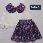 بلوز دامن دخترانه طرح باغ گل(۲ تا 9 سال) - Image 2