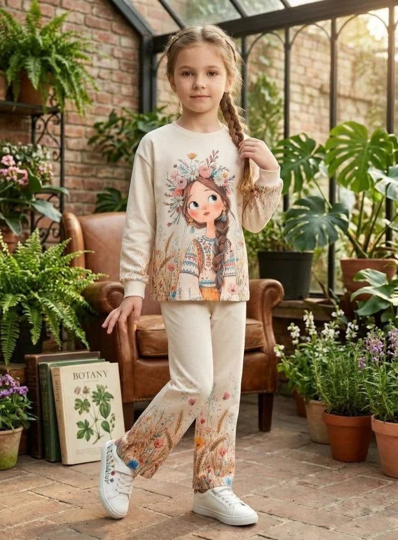 بلوز شلوار دخترانه طرح تاج گل(8 تا 12سال) - تصویر 6